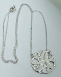 PRETTY STERLING SILVER A INITIAL NECKLACE