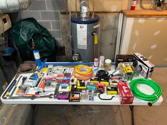 Table Lot Of Tools And Misc Items