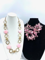Pairing Of Pretty Pink Necklaces