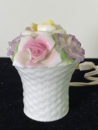Flowers In Basket Small Lamp