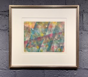 Colorful Vintage Aquatint Etching Titled Dancer Bridge City Signed Lehman