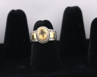 Sterling Silver Citrine Ring Size 5.75