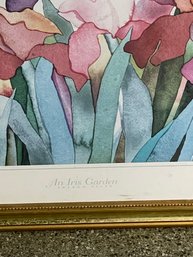 Gorgeous Large Framed Watercolor Print Of Irises