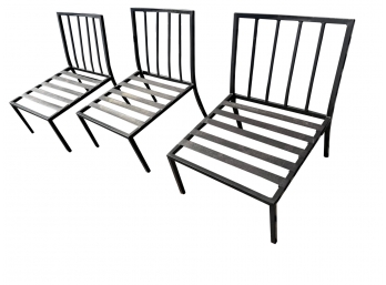 Three Contemporary Metal  Chairs