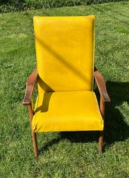 Mid-century Modern Yellow Vinyl Lolling Chair