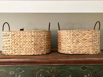 A Pairing Of Modern Baskets By Pottery Barn