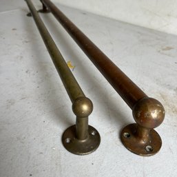 A Pair Of Brass Antique Towel Rods