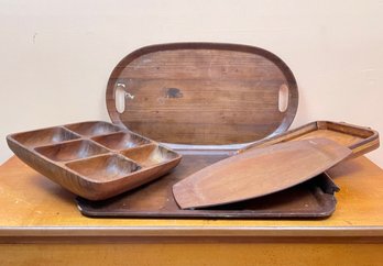 A Scandinavian Modern Teak Serving Tray And More