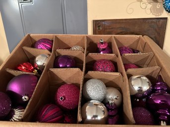 Box Full Purple & Pink Ornaments
