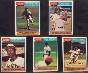 (5) 1976 Topps '75 Record Breakers Cards