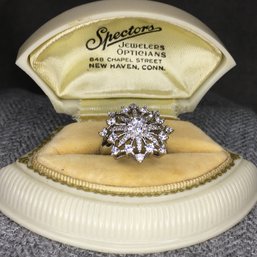 Spectacular Brand New / 925 Snowflake Ring - Encrusted With White Zircons - VERY Expensive Look - New !