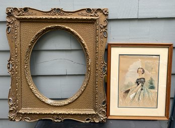 Print Of Jane Avrel (1899) By Toulouse Lautrec Paired With Early Victorian Frame