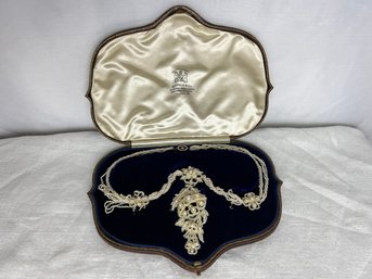 Breathtaking Belle Epoque Art Nouveau Seed Pearl Necklace In Original Box