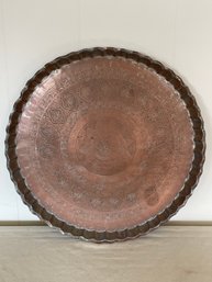 Large And Heavy Copper Persian Tray