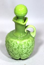 Victorian Opaque Green Glass EAPG Cruet