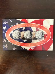 Beautiful 2002 United States Quarters Set Philidelphia Mint Uncirculated Coins In Case