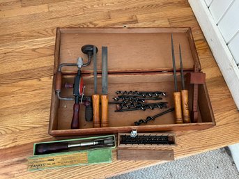 Group Of Vintage Hand Tools & Auger Bits