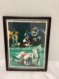 Signed Rodney Hampton NY Giants 8 X 10 Photograph No COA