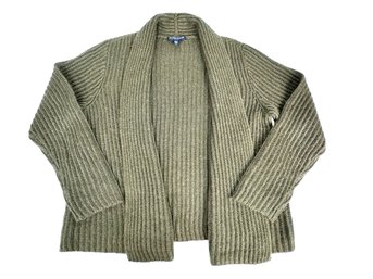 Eileen Fisher Army Green Shawl Neck Alpaca/Silk Cardigan Sweater - Size PP