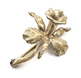 Vintage Sterling Silver Flower Brooch