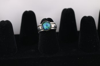 Sterling Silver Dichroic Glass Ring Size 6