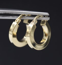 Elegant 14k Yellow Gold Thick Hoop Earrings