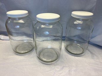 Trio Of One Gallon Pickling Jars