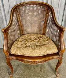 Vintage Louis XV French Cane Bergere Armchair