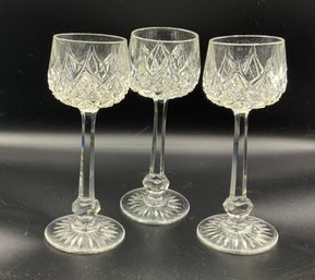 3 Elegant Crystal Wine Glasses