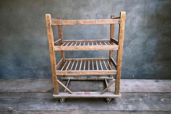 Antique Shoe Rack On Casters