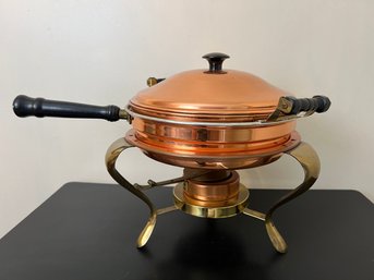 Vintage Copper & Brass Chafing Pot