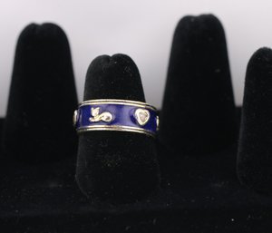 Sterling Silver Enamel Cats Fill Our Hearts With Love Ring Size 7.50