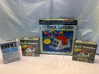 Rock Tumbler And Three Unopened Rock Tumbler Refill Kits