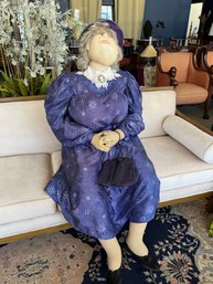 Adorable And Whimsical Life Size Granny In Sitting Position By Patti Minter Of Minter Studios