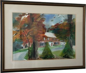 An Original Figurative Watercolor By Noted Southold Artist Marie Foppiani Schlecht (1923-2016)