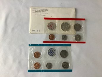 1970 U.C. US Bureau Of The Mint Treasury Department Mint Coin Set P & D  In Original Envelope -10 Coins