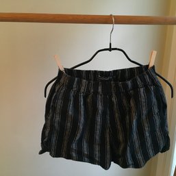 BRANDY MELVILLE,  Cotton Shorts, Black And Silver Stripes, Sz. Small