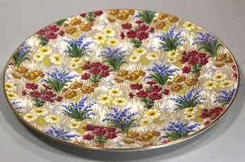 Vintage English Chintz Pattern Dessert Plate (crazed)