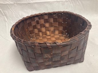 ANTIQUE WOVEN BASKET #5- Fantastic Folk Painted Decoration- 19th Century