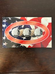 Beautiful 2003 United States Quarters Set Philidelphia Mint Uncirculated Coins In Case