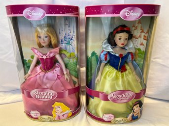 Disney Princess Brass Key Keepsakes Porcelain Dolls: Sleeping Beauty & Snow White