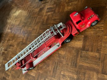 Vintage RARE 1954 Tonka LIFE NET Pressed Steel Fire Truck #5 TFD Aerial Hook & Ladder