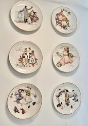 Set Of 6 Norman Rockwell Gorham Fine China Collector Limited Edition Plates