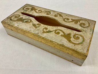 Vintage Hand-painted Florentine Tissue Box