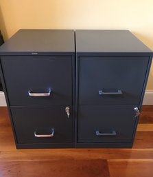 Pair Of Staples Metal File Cabinets