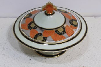 Japanese Bowl With Gold Trim And Top