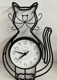 Black Wrought Iron Acurite Cat Clock