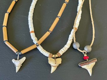 Trio Of Shark Tooth Necklaces