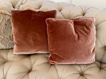 2 Red Velvet Pillows