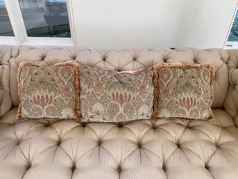 Lot Of 3 Throw Pillows In Robert Allen Kravet Damask